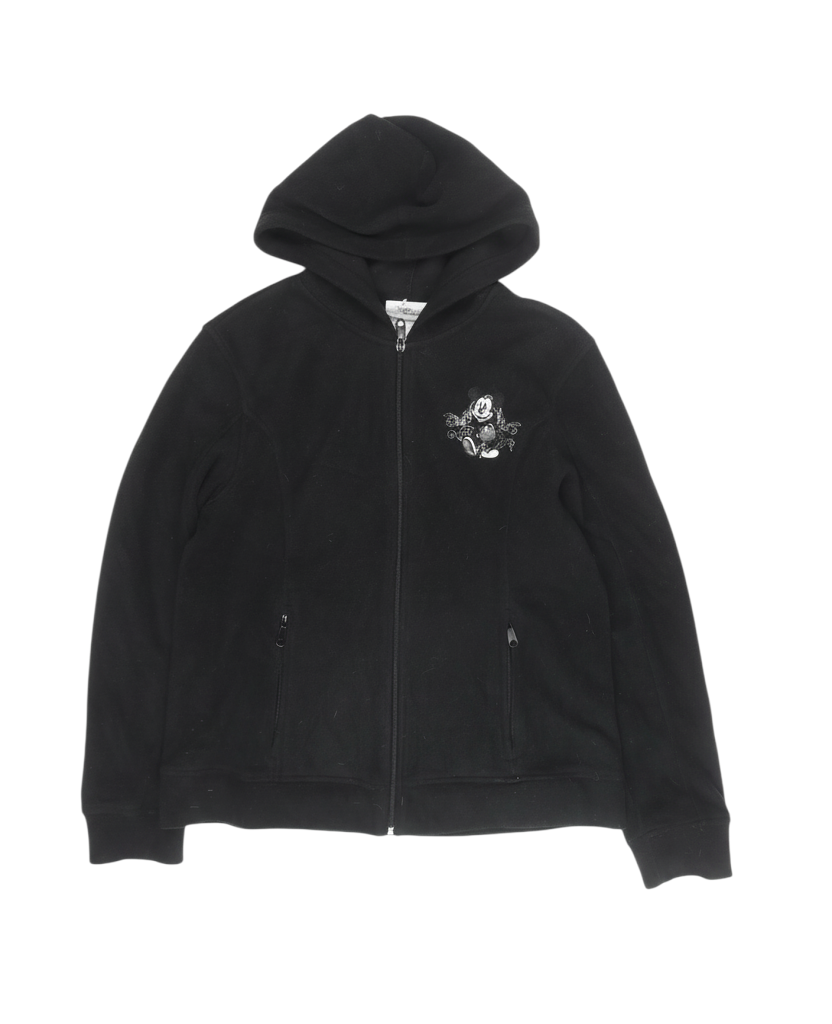 Disney Unisex Black Full Zip Fleece Hoodie M Mickey Mouse