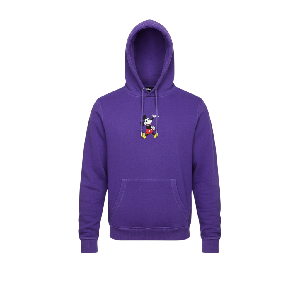 Disney Womens Purple Mickey Mouse Pullover Hoodie L
