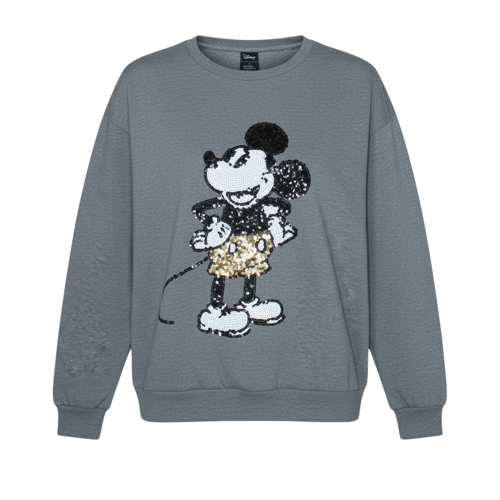 Disney at George Women's Grey Sequin Mickey Sweatshirt UK 12