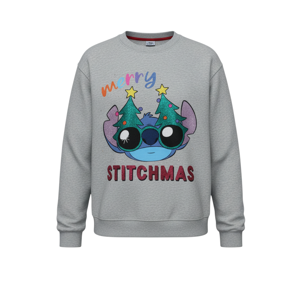 Disney Classics at George Women's Grey Stitch Christmas Sweatshirt L