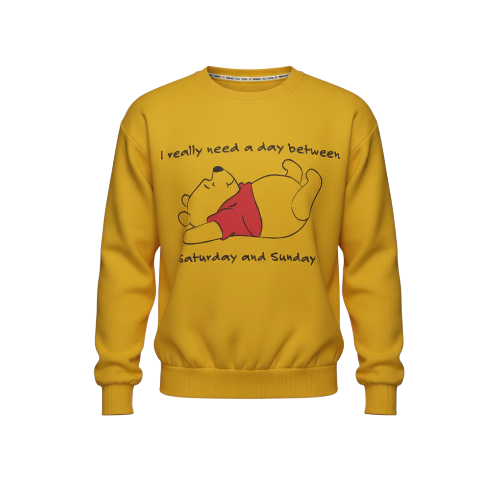 Disney Winnie the Pooh Yellow Women's XS Pullover Sweatshirt