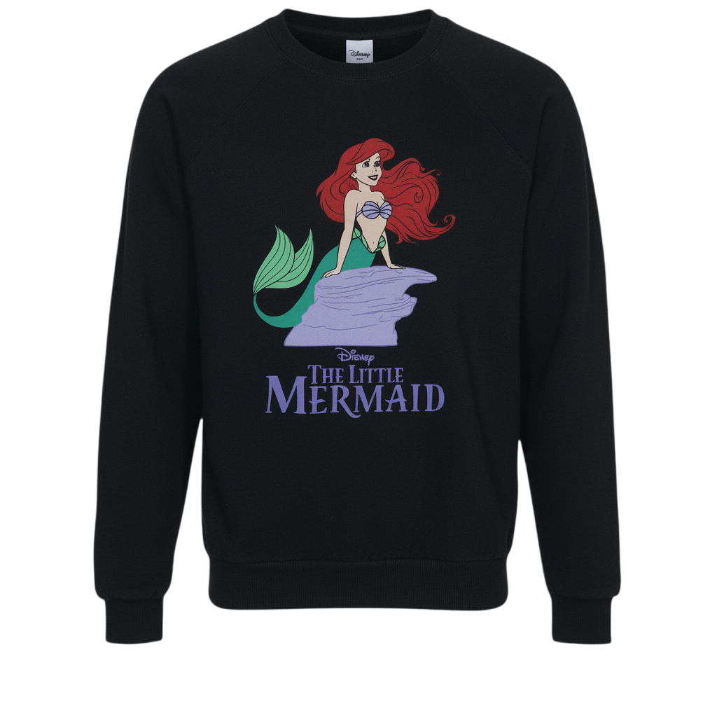 Disney Women’s Black The Little Mermaid Pullover Sweatshirt Size S