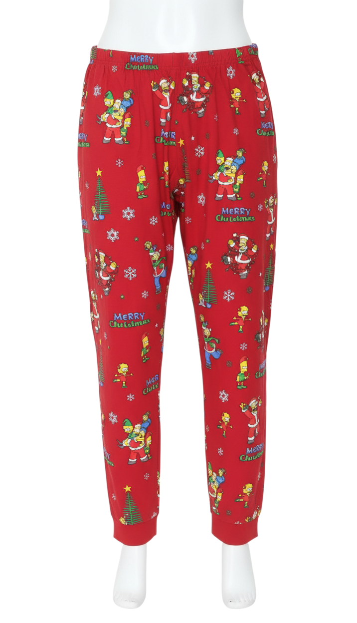 The Simpsons Men's Red Christmas Pyjama Pants Size S Cotton