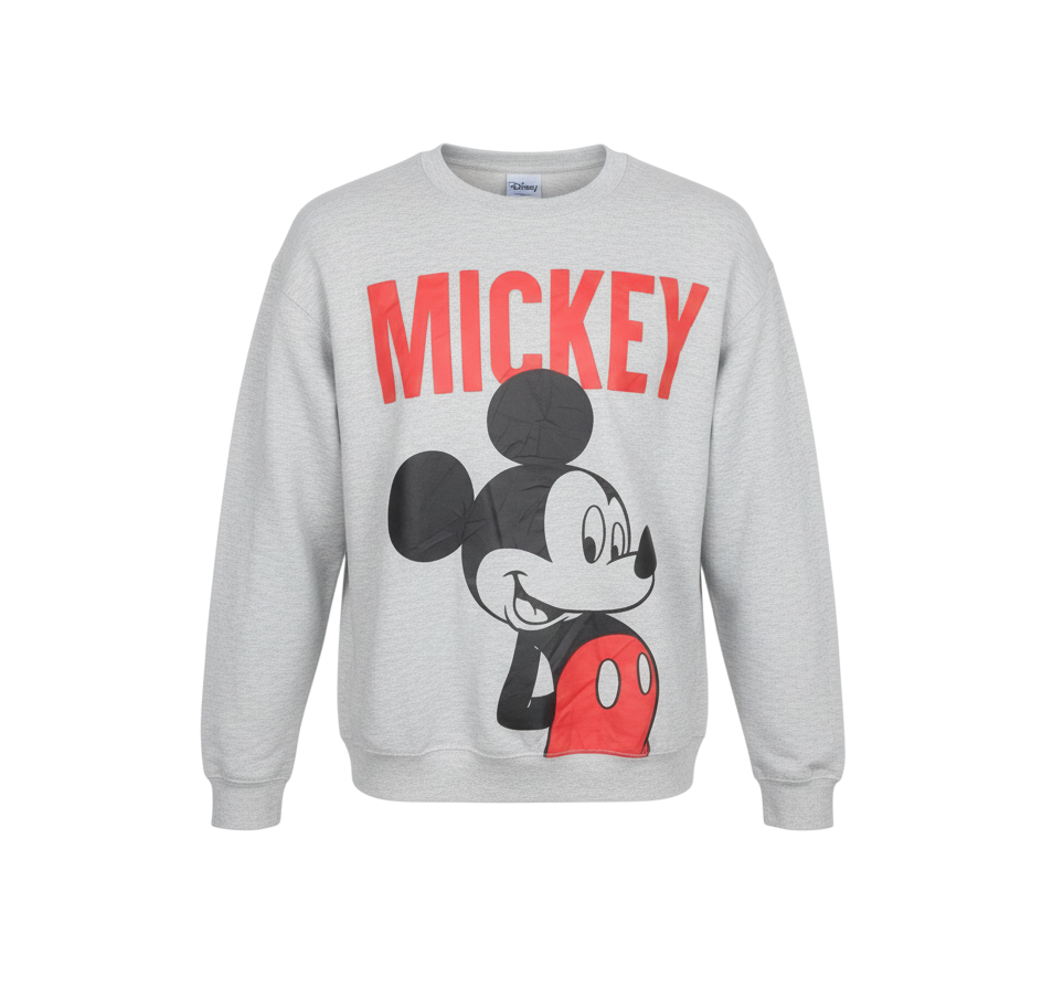 Disney Women’s Grey Mickey Mouse Cotton Blend Crew Neck Sweatshirt M