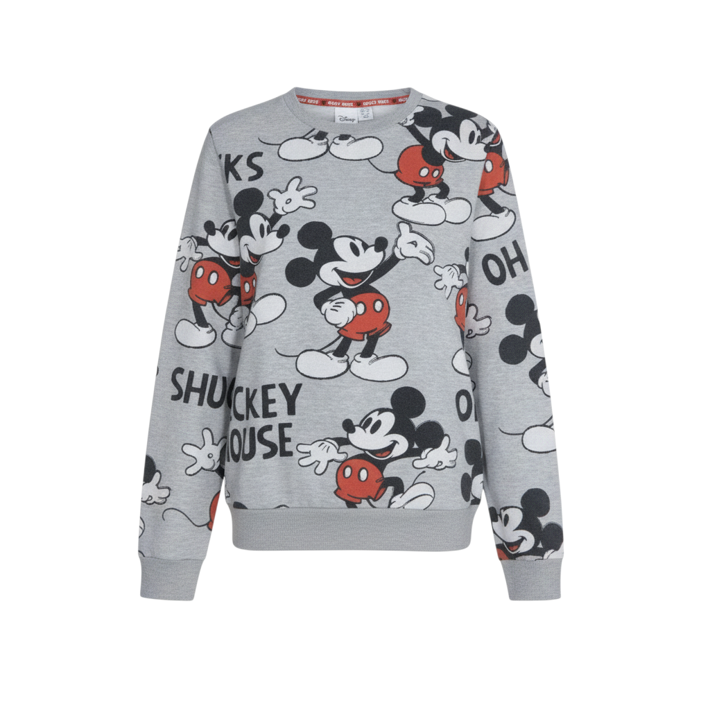 Disney Women XS Grey Mickey Mouse Pullover Sweatshirt