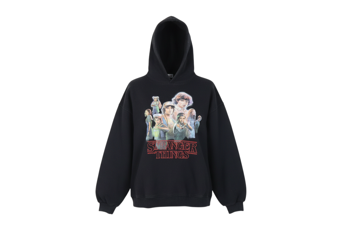 Zara Girls Black Stranger Things Pullover Hoodie 13-14 Years Fleece Lined