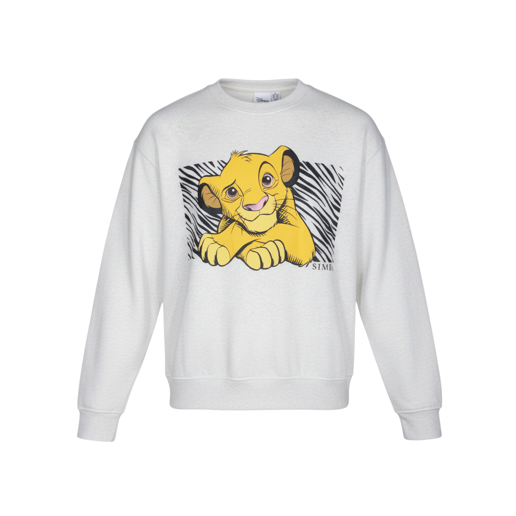Disney Women’s Grey Simba Sweatshirt XL Lion King Graphic Pullover