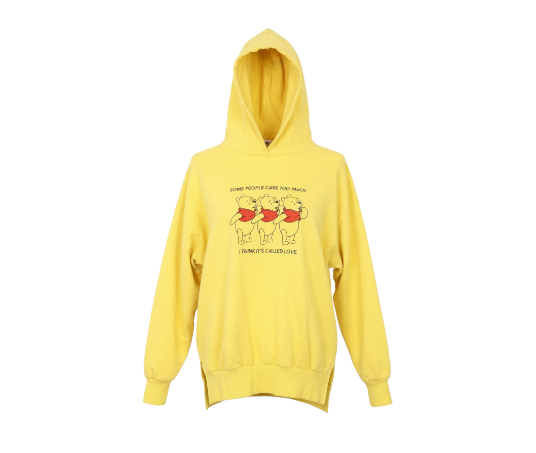 Disney Women Yellow XS Winnie the Pooh Pullover Hoodie Sweatshirt