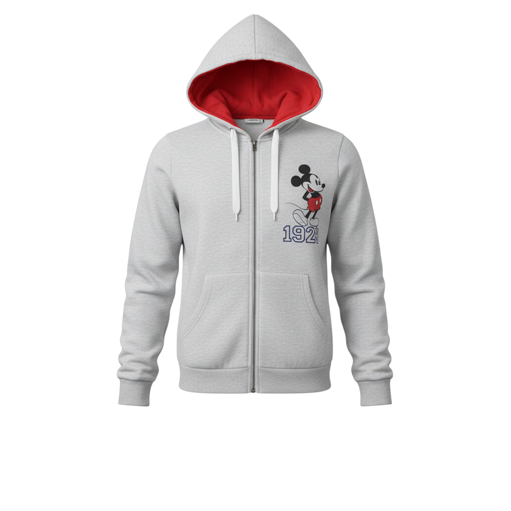 Atmosphere Women's Grey Full Zip Hoodie UK 6 Mickey Mouse 1928