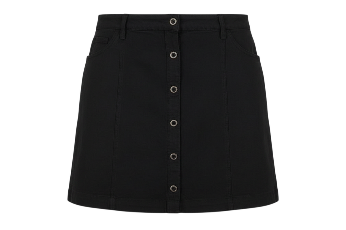 Hollister Women’s Black UK 10 Button Front Mini Pencil Skirt