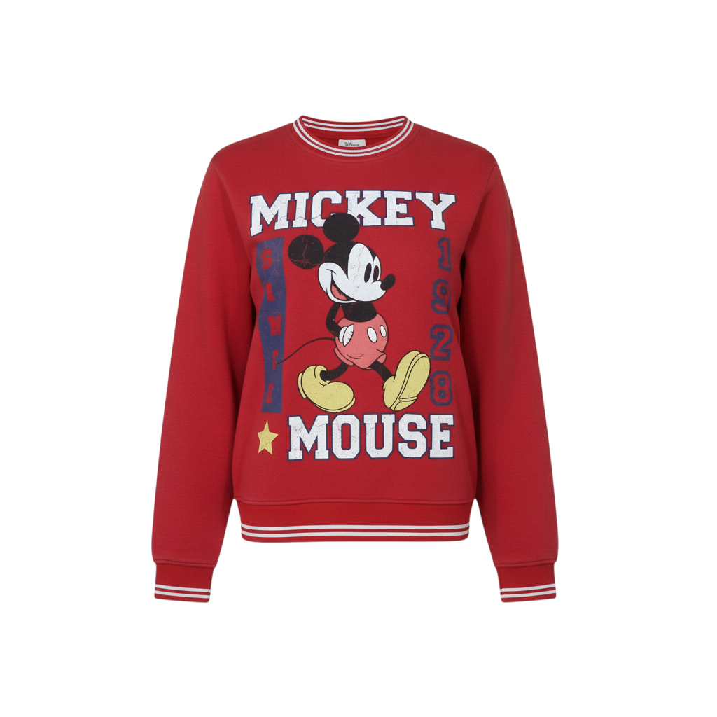 Disney Mens Red Mickey Mouse XL Pullover Sweatshirt