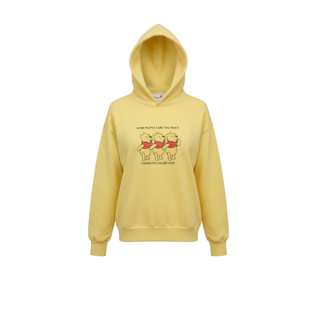 Primark Women Yellow Winnie the Pooh Pullover Hoodie Size 10-12