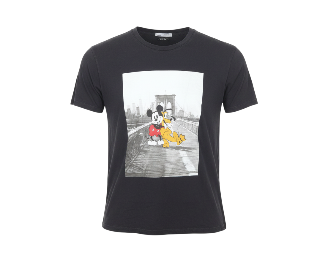 Pull&Bear Women’s Black Mickey Mouse Graphic T-Shirt L