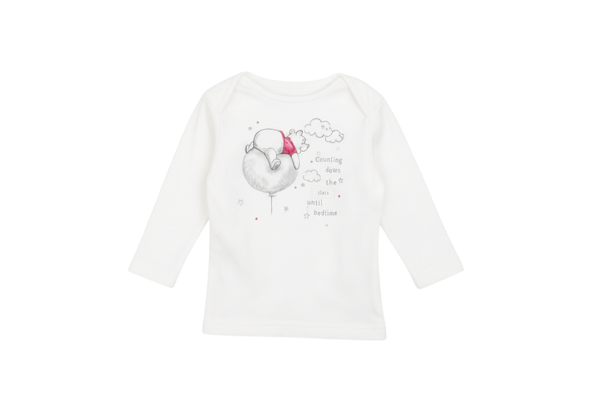 Asda George Girls White Animal Print  Babydoll Pyjama Top Size 3-6 Months