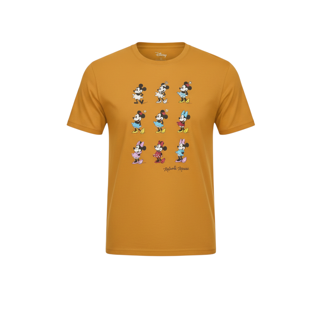 Disney Men's Orange XL Minnie Mouse Graphic Cotton T-Shirt