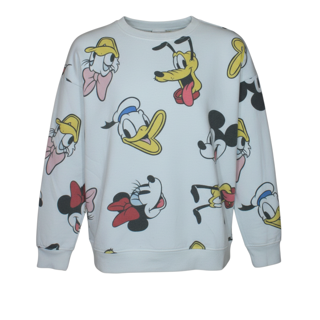 Disney Primark Women White Mickey & Friends Print Sweatshirt XL