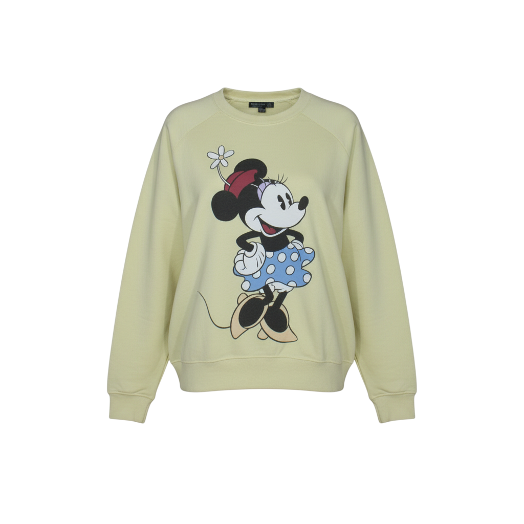 Bershka Women Yellow Disney Minnie Mouse Pullover Sweatshirt S