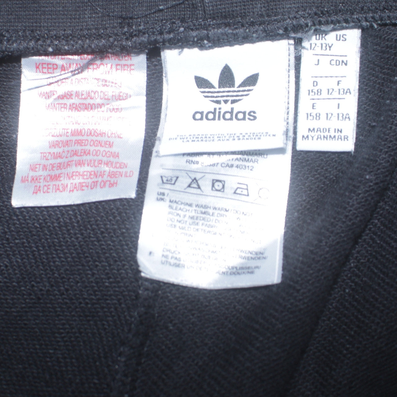 Adidas 90's 3 Stripes Casual Joggers / Sweatpants 28 Black TESTCLUB