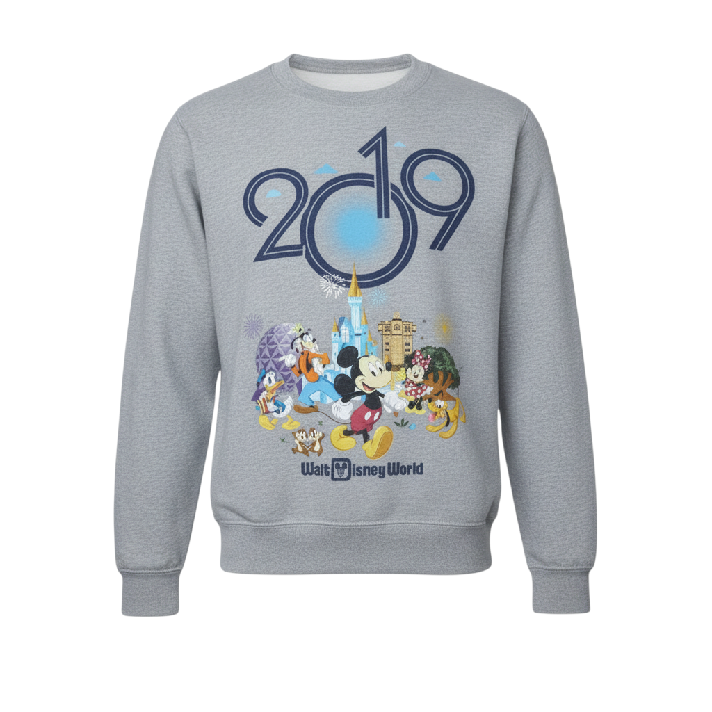 Disney Parks Women Grey Sweatshirt S Walt Disney World 2019 Mickey Crew Neck