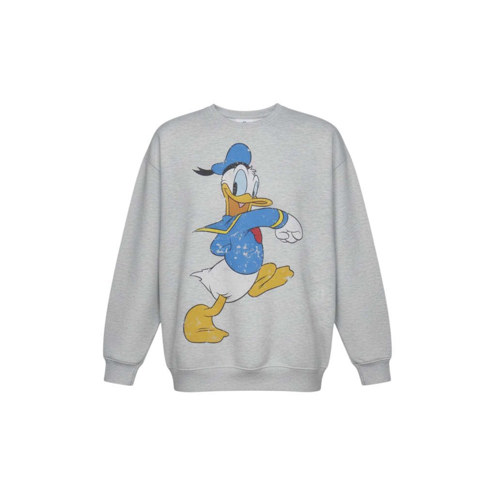 Disney Mickey & Friends Women's Grey Donald Duck Sweatshirt Size M 12/14