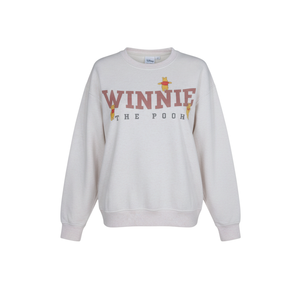 Disney Women Beige Winnie the Pooh Pullover Sweatshirt Size 12