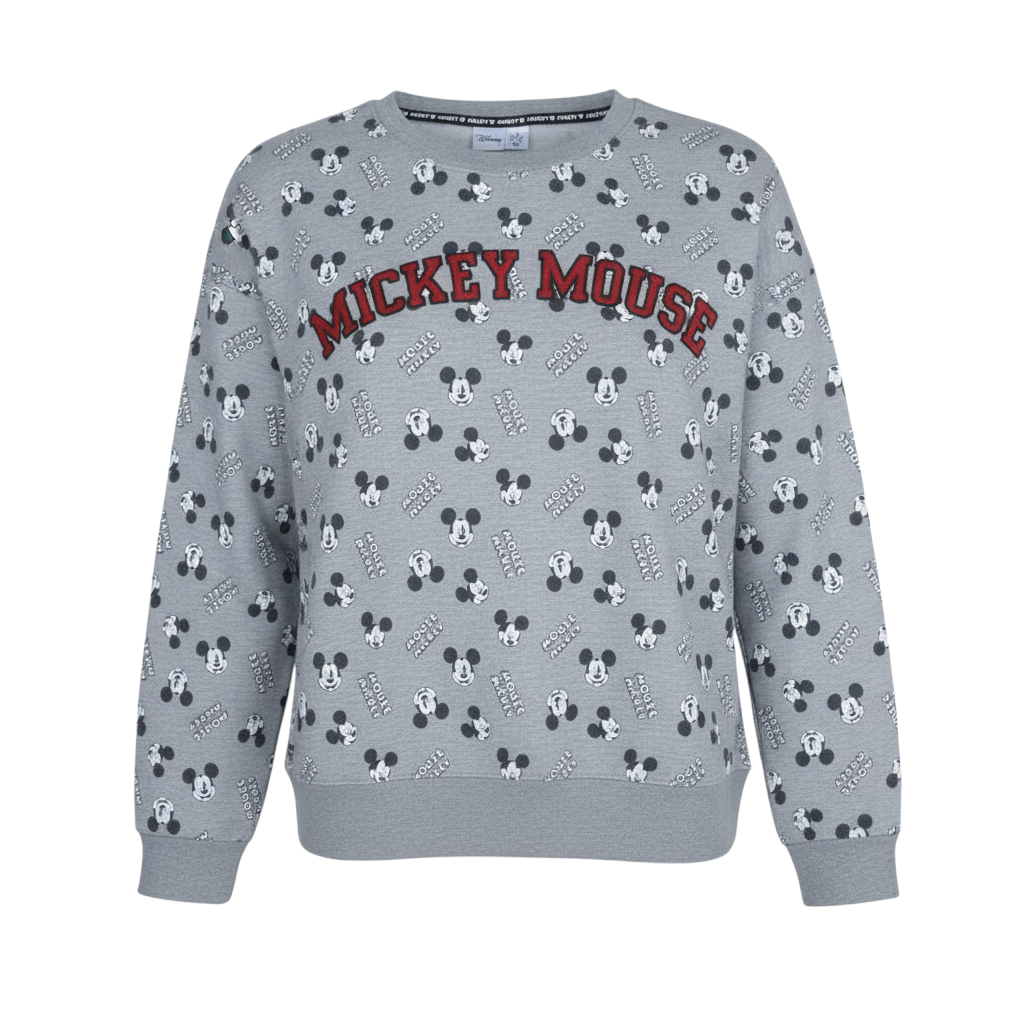 Disney Women Grey Mickey Mouse XL Sweatshirt Crew Neck Pullover