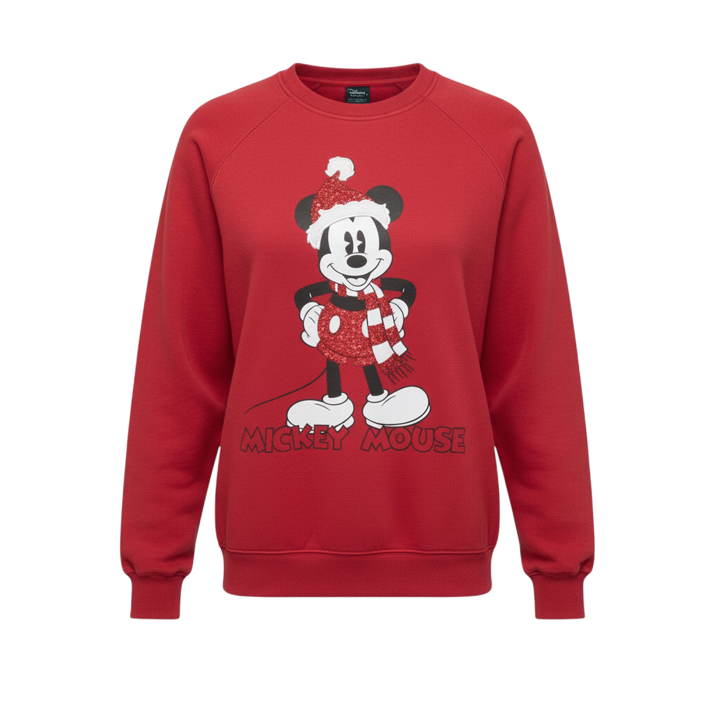 Disney at Primark Girls Red Mickey Mouse Sequin Christmas Sweatshirt 13-14 Years