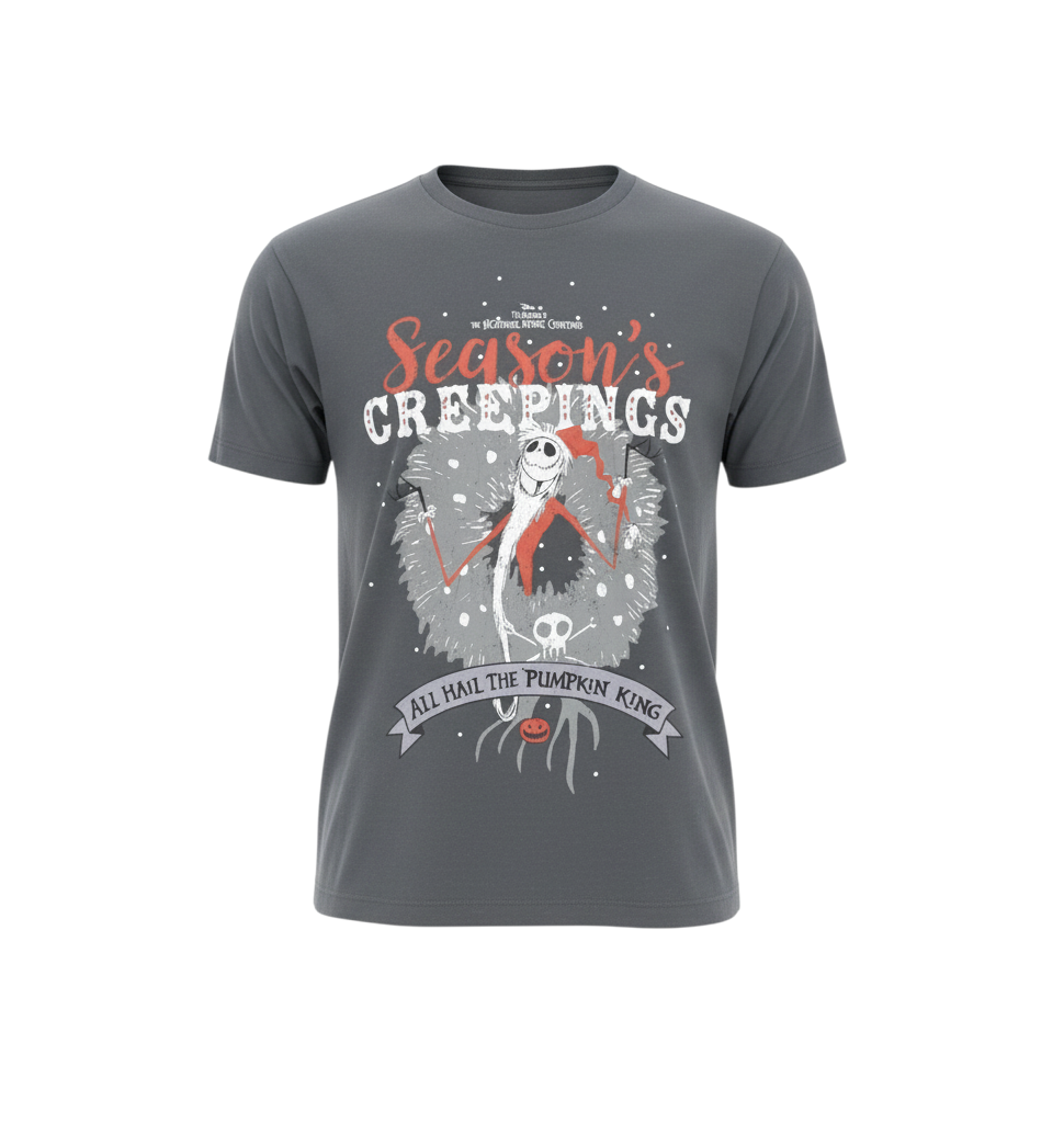Disney The Nightmare Before Christmas Men's Grey Graphic T-Shirt M