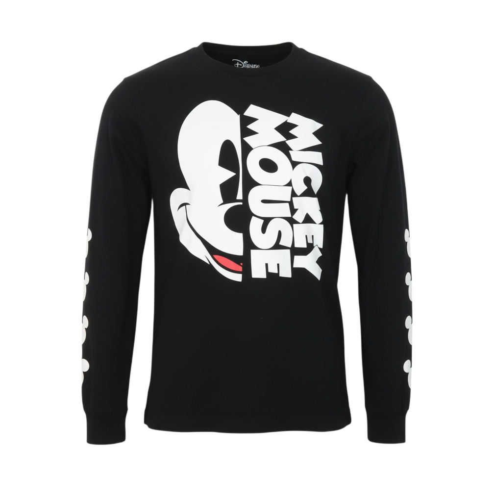 Disney Mickey Mouse Black Long Sleeve Crew Neck T-Shirt Women’s Small