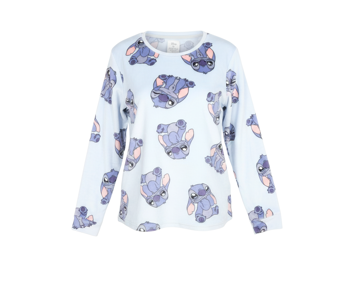 Disney Girls Blue Stitch Jumper Medium UK 12-14 Pullover Fleece