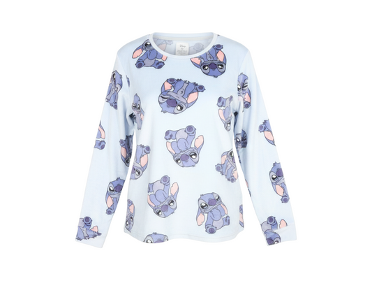 Disney Girls Blue Stitch Jumper Medium UK 12-14 Pullover Fleece