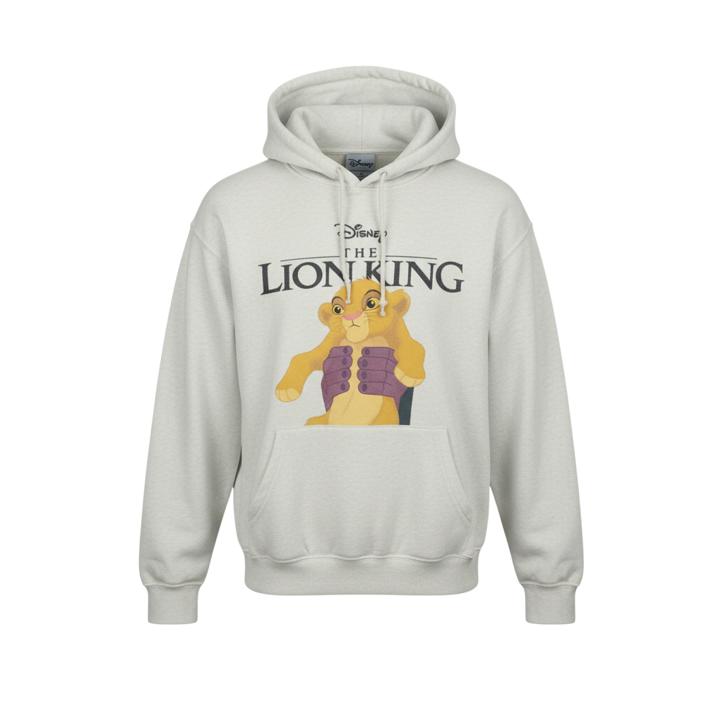 Disney The Lion King Unisex White Pullover Hoodie L Graphic Fleece