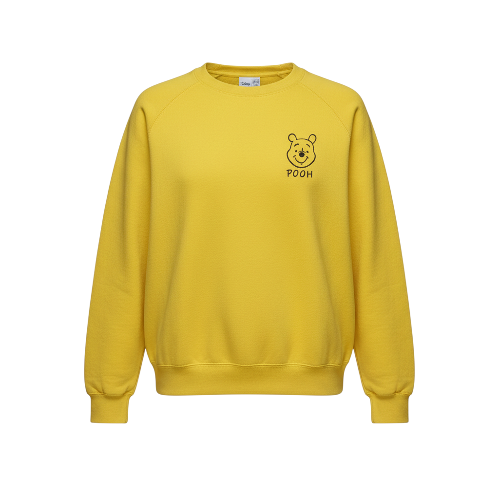 Disney Winnie the Pooh Yellow Sweatshirt Women S 10/12 Crew Neck