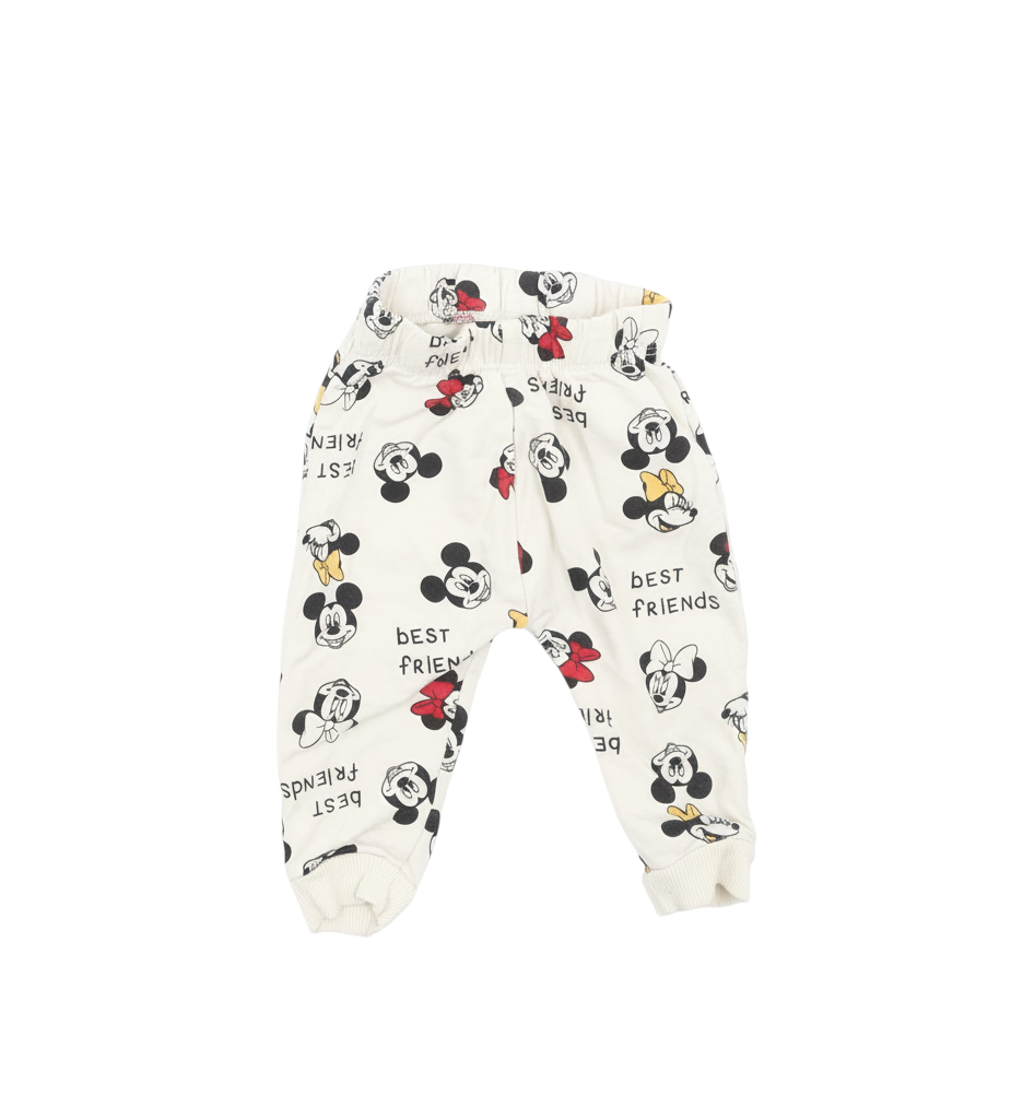 LC Waikiki Baby Ivory   Jogger Trousers Size 6-9 Months  - Mickey and Minnie Mouse