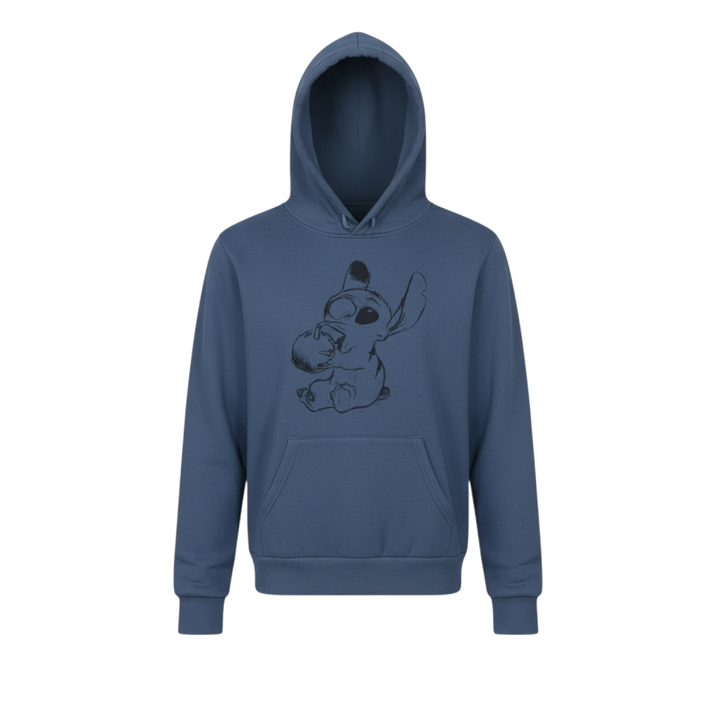 Disney Primark Women Blue Stitch Pullover Hoodie Size 2XS