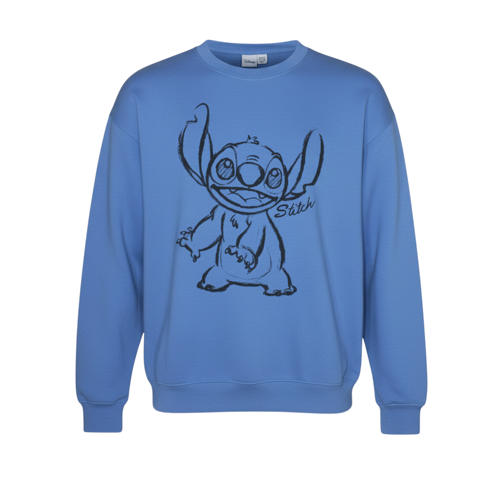 Disney Primark Women Blue Stitch Pullover Sweatshirt Size 10/12