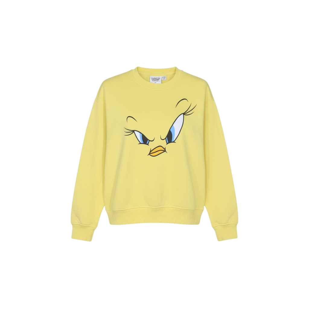 Primark Looney Tunes Women's Yellow Tweety Crew Neck Sweatshirt XS
