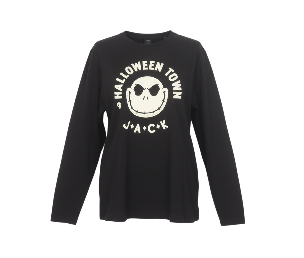 Tu Men’s Black Halloween Town Jack Long Sleeve Cotton Top Size M