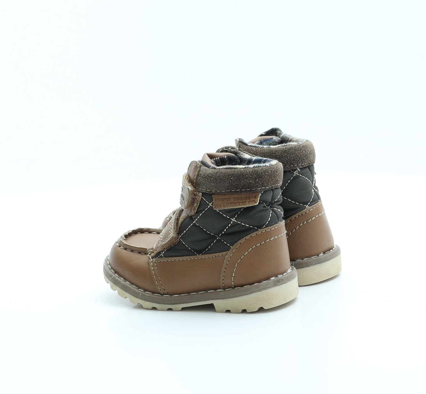 George Boys Brown  Polyester Combat Boot 4