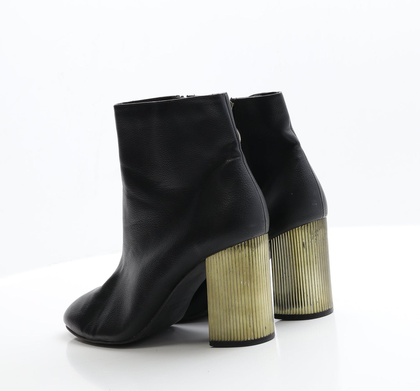 Primark Womens Black  Faux Leather Bootie Boot 7 EUR 40