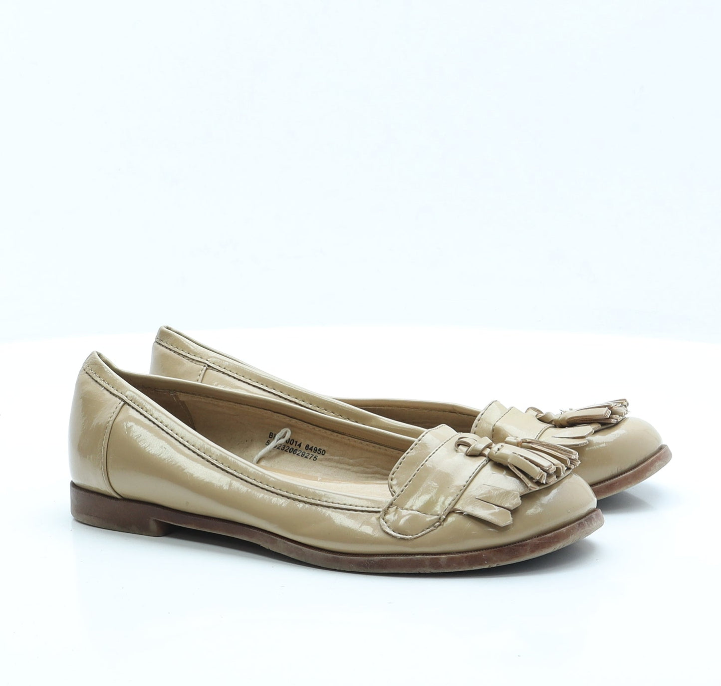 F&F Womens Beige  Vinyl Slip On Flat UK 5 38