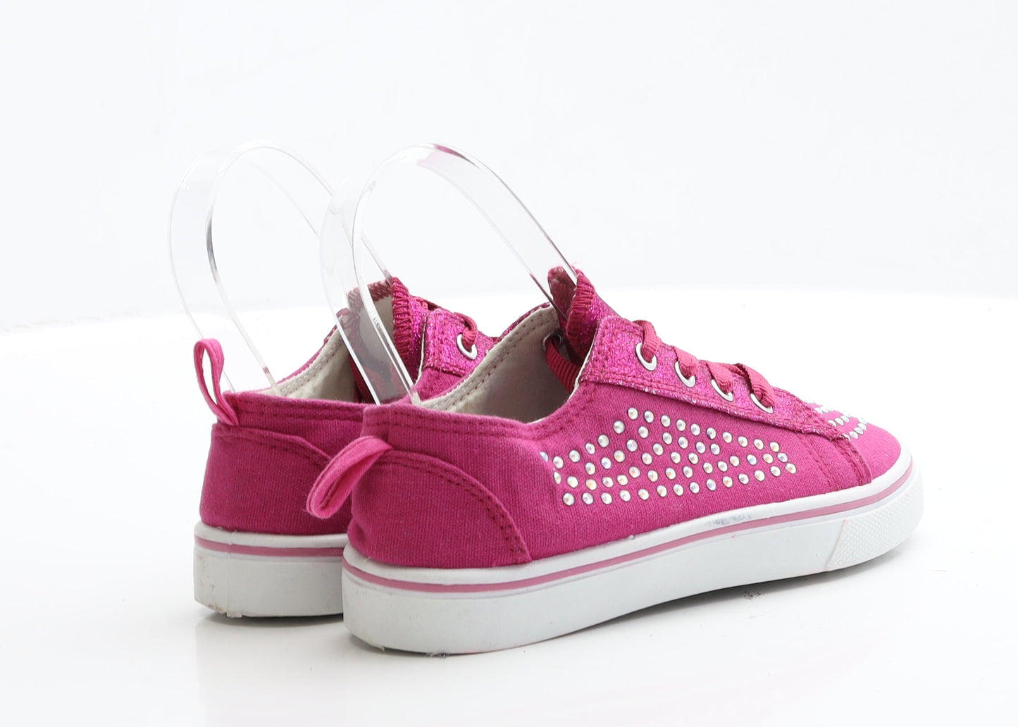 Preworn Girls Pink Fabric Trainer UK 1 EUR 32.5