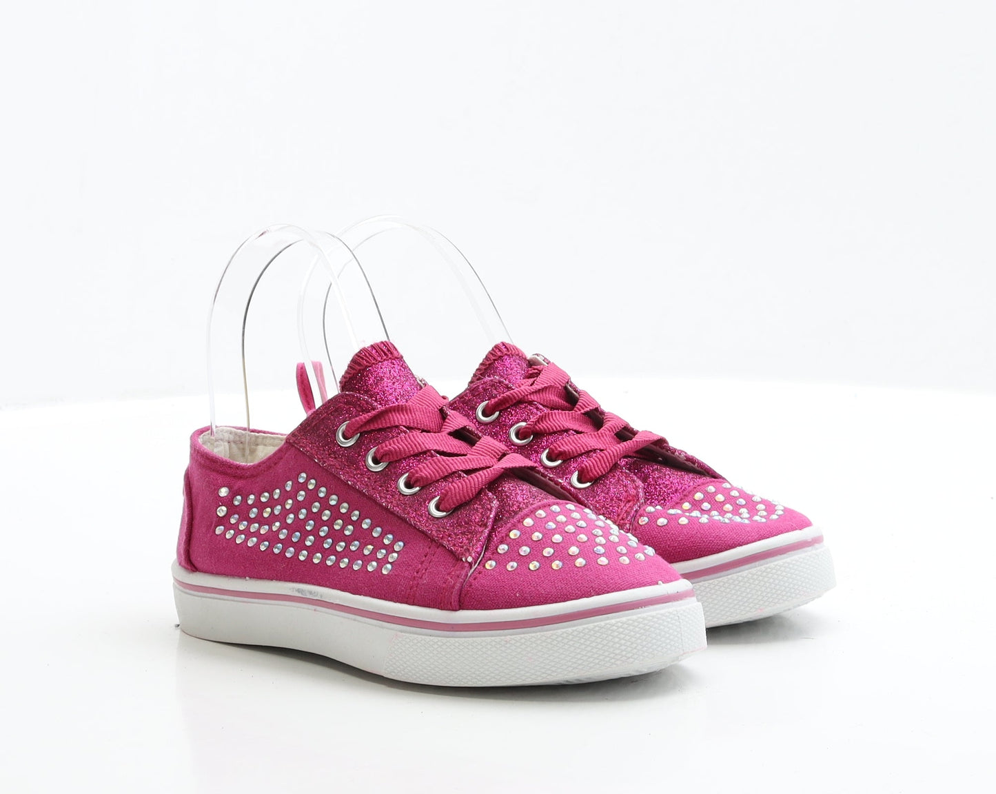 Preworn Girls Pink Fabric Trainer UK 1 EUR 32.5
