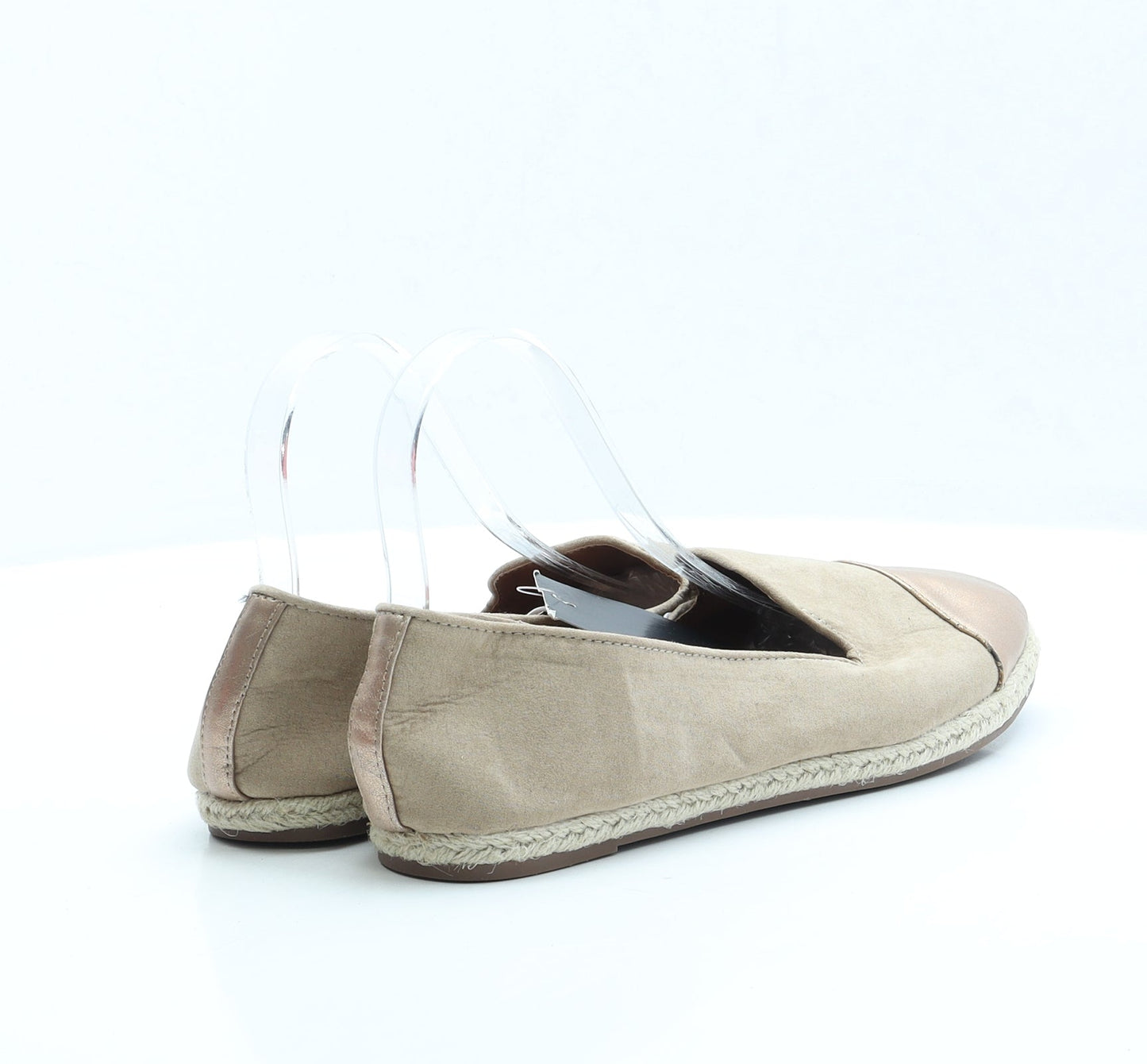 F&F Womens Beige Polyester Loafer Flat UK 6.5