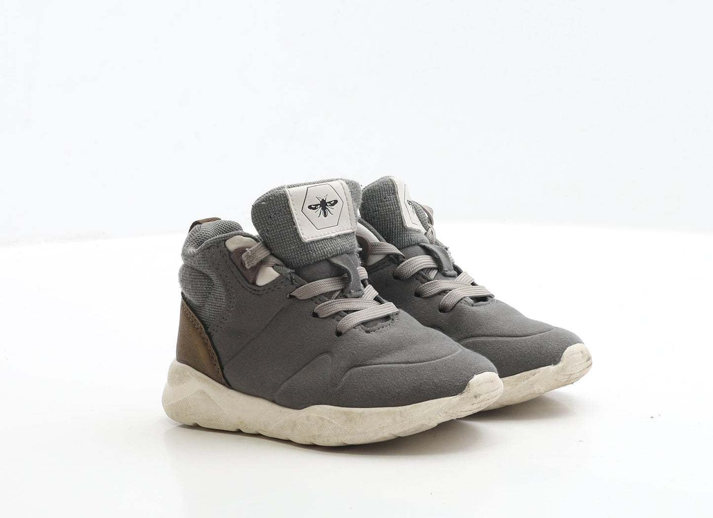 Preworn Boys Grey Polyester Trainer UK 6 EUR 23