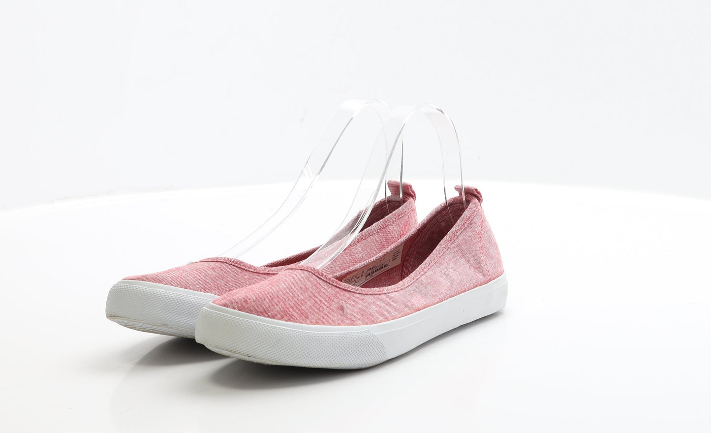 F&F Womens Red Fabric Flat UK 3 EUR 36