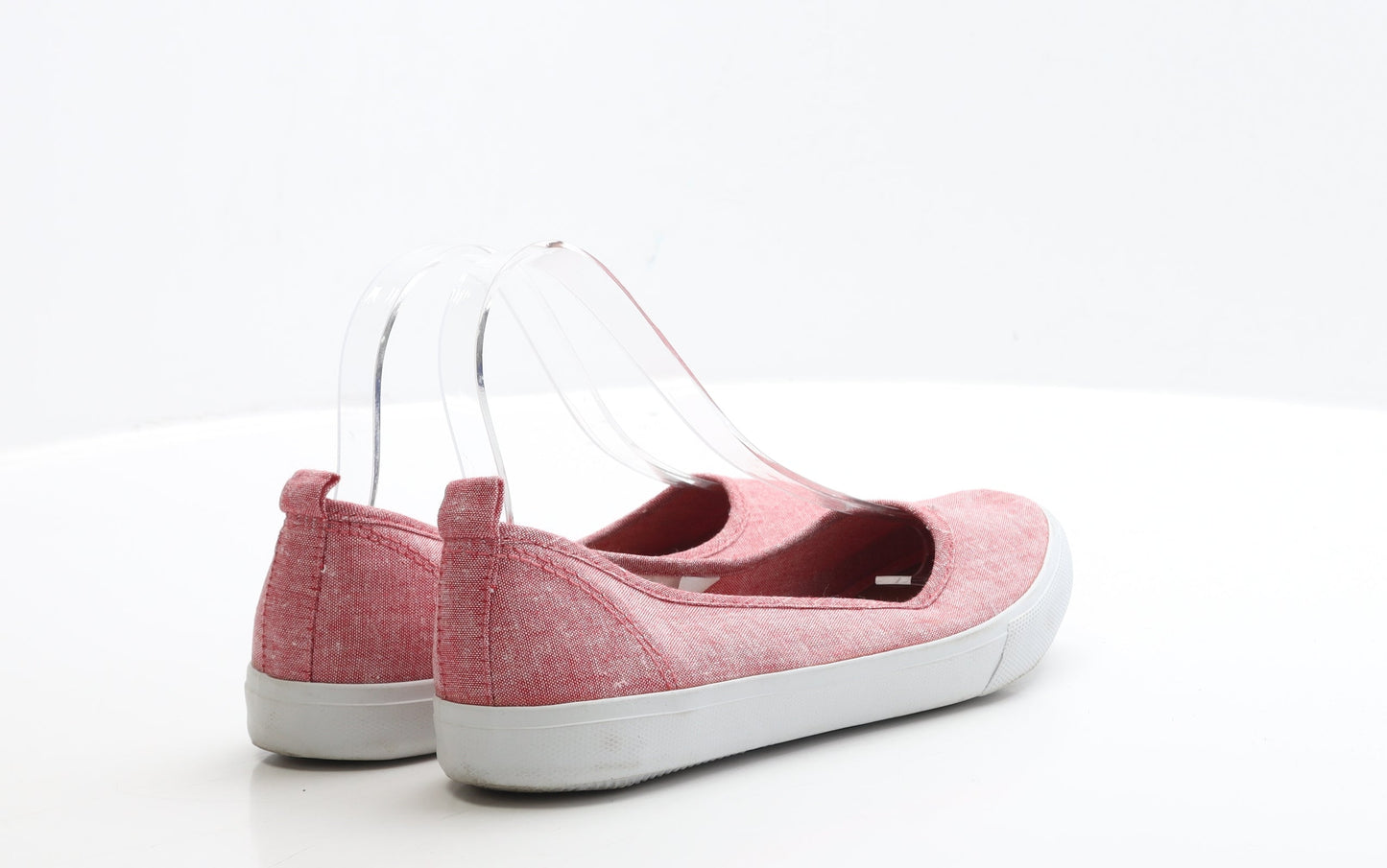 F&F Womens Red Fabric Flat UK 3 EUR 36