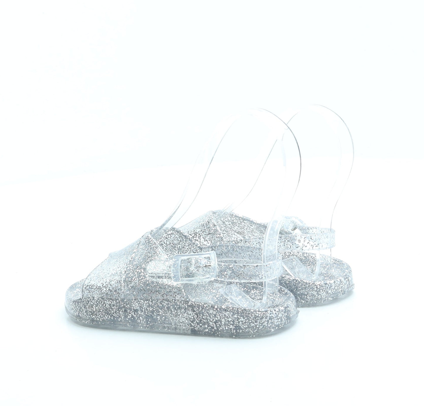 George Girls Silver Rubber Slingback Sandal UK 6 27