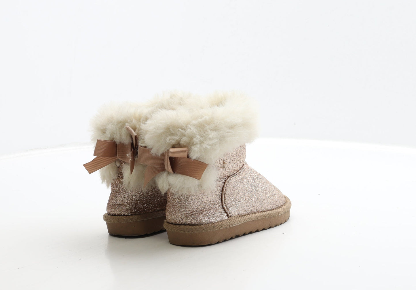 Primark Girls Gold Polyester Shearling Style Boot UK 6 23