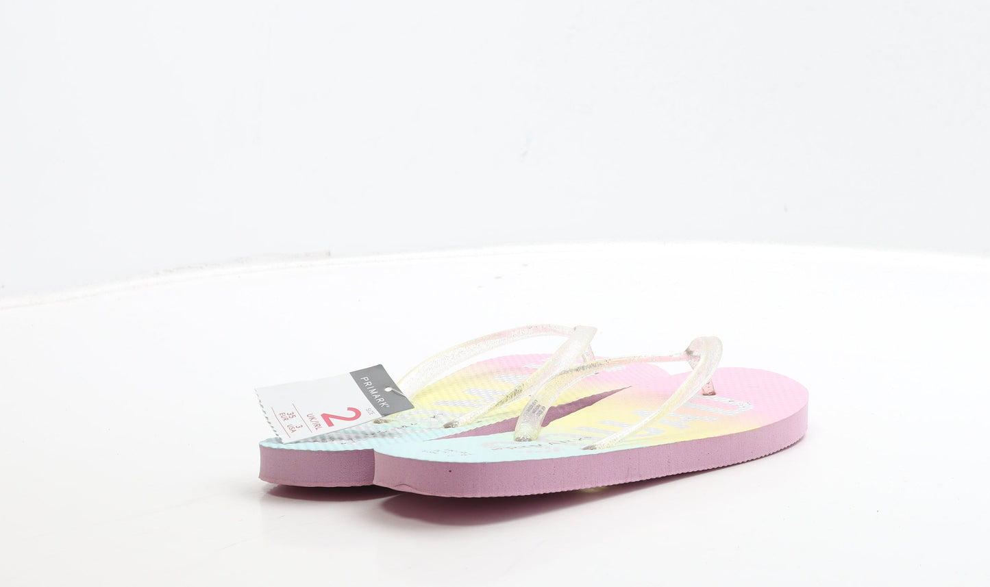 Primark Girls Multicoloured Rubber Thong Sandal UK 2 35